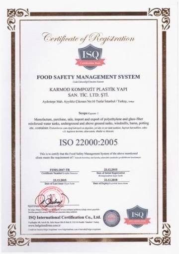 iso 22000 2005 kalite belgesi